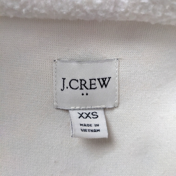 J.Crew Piped Sherpa Jacket/Fleece size XS Cream and Tan - Picture 5 of 7